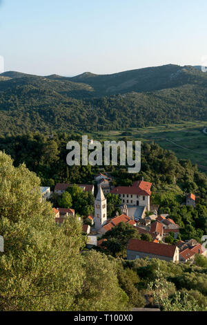 Blick über Stadt, Lastovo Lastovo Kroatien Stockfoto