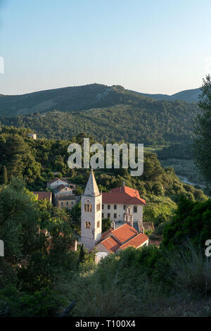 Blick über Stadt, Lastovo Lastovo Kroatien Stockfoto