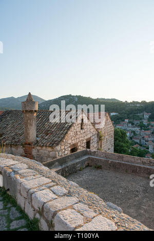 Blick über Stadt, Lastovo Lastovo Kroatien Stockfoto