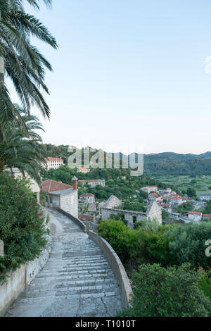 Blick über Stadt, Lastovo Lastovo Kroatien Stockfoto