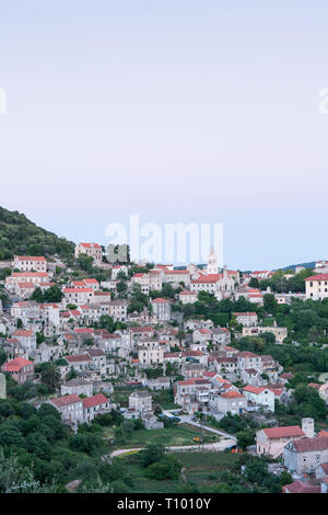 Blick über Stadt, Lastovo Lastovo Kroatien Stockfoto