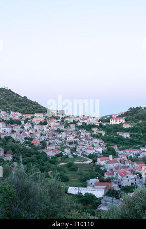 Blick über Stadt, Lastovo Lastovo Kroatien Stockfoto