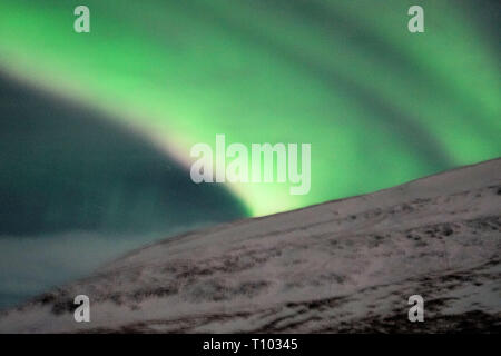 Die Anzeige von Northern Lights nicht weit von Ayurkeri, Island Stockfoto