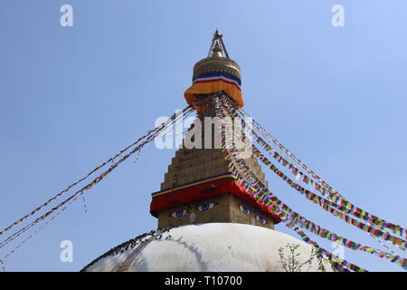 Boudhanath, auch genannt das Khāsa Chaitya, Weltkulturerbe der UNESCO, Kathmandu, Nepal Stockfoto