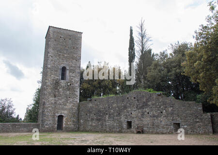 Italien, Montecatini Alto - 25 April 2017: der Blick auf Innenhof des Karmel Festung Montecatini Alto am 25. April 2017 in der Toskana, Italien. Stockfoto