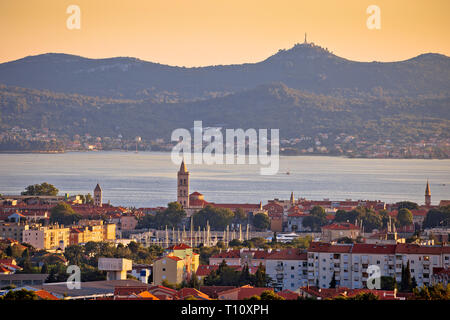 Dalmatinische Stadt Zadar Panorama mit Insel Ugljan, Kroatien, Dalmatien Stockfoto