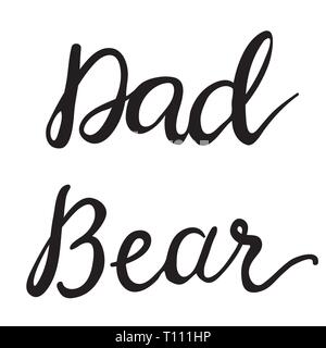 Vektor Grußkarte für Geschenkanhänger Dekor. Papa Bear Stock Vektor