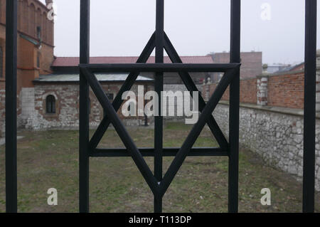 Krakau, Polen, äußere der alten orthodoxen jüdischen Synagoge im Stadtteil Kazimierz Stockfoto