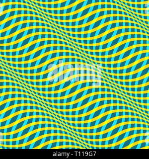 Wellenförmige Muster mit optische Illusion von Bewegung. Op Art Hintergrund Stock Vektor
