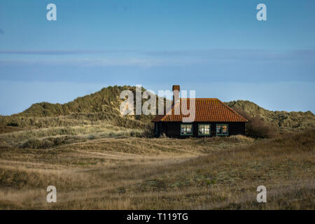 Haus in den Dünen, North Norfolk, England Stockfoto