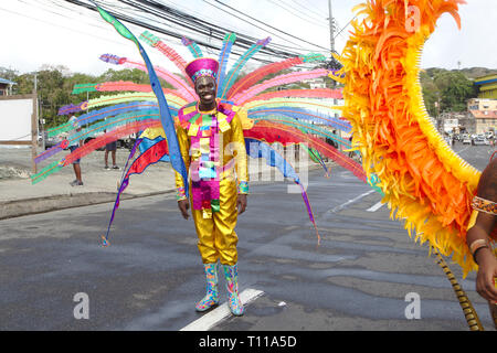 Karneval Kostüm in Scarborough Tobago Stockfoto