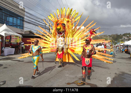 Karneval Kostüm in Scarborough Tobago Stockfoto