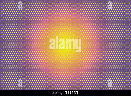 PopArt beschmutzt Violett gelb gelb gepunktete Stock Vektor