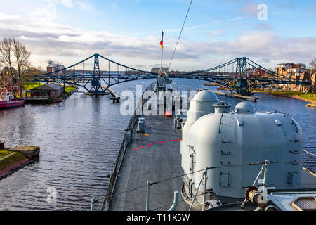 Wilhelmshaven, Deutsche Marine Museum, auf der South Beach, Geschichte der Deutschen Marine, Kriegsschiffe der Deutschen Marine und der ehemaligen NVA, Zerstörer Mölders o Stockfoto