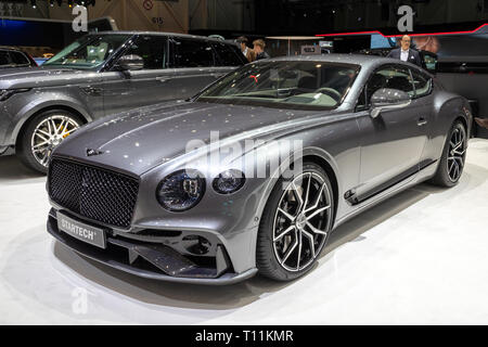 Genf, Schweiz - 5. MÄRZ 2019: Startech Bentley Continental GT Auto auf dem 89. Internationalen Automobilsalon in Genf präsentiert. Stockfoto