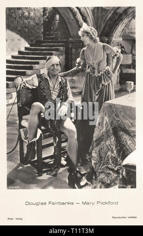 Werbemittel Fotografie von Douglas Fairbanks, Mary Pickford in Der Widerspenstigen Zähmung - Stummfilmzeit Stockfoto