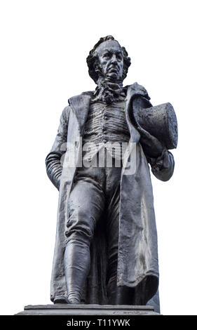 Madrid, Spanien - September 12th, 2018: Bronzestatue von Francisco de Goya, neben dem Prado Museum, Madrid, Spanien, isoliert über Weiß Stockfoto