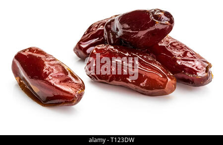 Close-up von saftigen Termine (Obst). Auf weissem Hintergrund. Stockfoto
