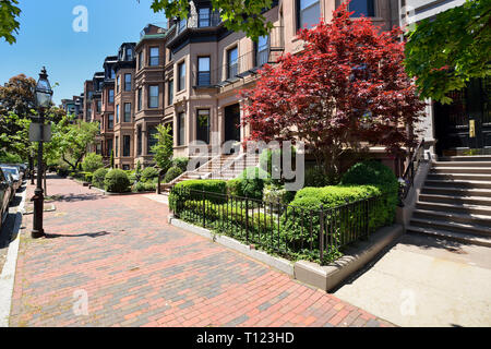 Brownstones Back Bay in Boston, Massachusetts Stockfoto