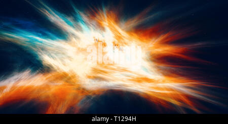 Bunte Mischung Energie im Raum, Computer-generierte Zusammenfassung Hintergrund, 3D-Rendering Stockfoto