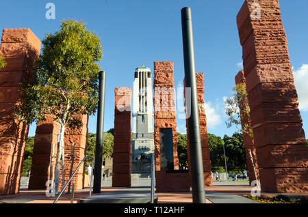 National War Memorial und Skulpturen, Pukeahu National War Memorial Park, Wellington, Nordinsel, Neuseeland Stockfoto