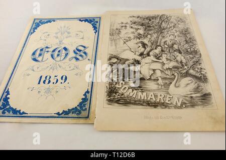 Die EOS, die griechische Göttin der Morgenröte, war der Name des ersten Kinder Magazin in Finnland, Turku veröffentlicht, aus dem Jahre 1854 bis 1866. Die Eos w Stockfoto