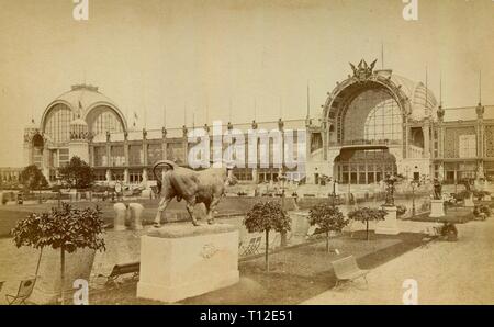 París. Palacio del Campo de Marte. Universal Exposición de 1878. Stockfoto