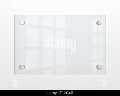 Leere Glas Typenschild Stockfoto