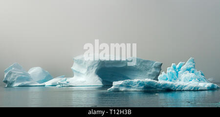 Blaue Eisberge im Fjord von Narsarsuaq, Grönland Stockfoto