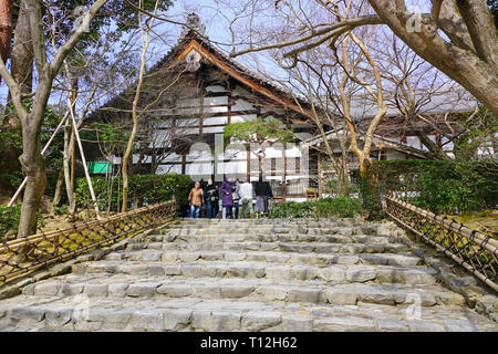 KYOTO, Japan - 24 Feb 2019 - Ansicht der Besichtigen (Ryoan-ji) Tempel des Myoshinji Schule der Rinzai Sekte in Kyoto, Japan. Stockfoto