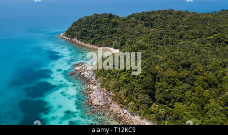 Perhentian Island. Schöne Luftaufnahme von einer paradiesischen tropischen Strand Stockfoto