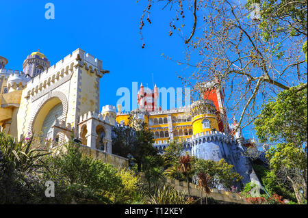 Blick auf den Pena Palast. Sintra, Portugal Stockfoto