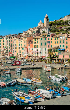 Fischerhafen von Porto Venere, Ligurien, Italien Stockfoto