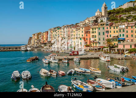 Fischerhafen von Porto Venere, Ligurien, Italien Stockfoto