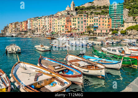 Fischerhafen von Porto Venere, Ligurien, Italien Stockfoto