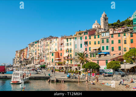 Fischerhafen von Porto Venere, Ligurien, Italien Stockfoto