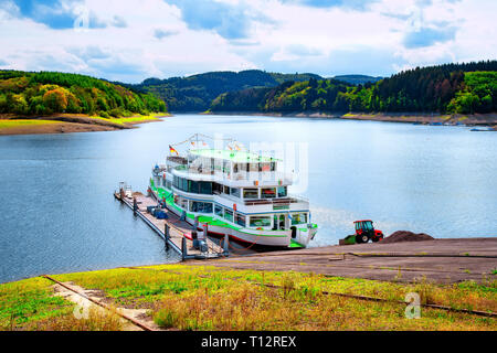 Fahrgastschiffe, Biggesee (den Biggesee) in Attendorn Stockfoto