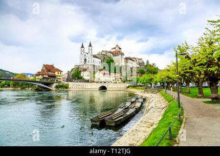 Aarburg Altstadt im Kanton Aargau, Schweiz Stockfoto