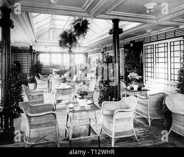 RMS Mauretania Veranda Cafe Stockfoto