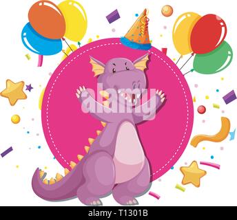 Ein Drache auf Party Vorlage Abbildung Stock Vektor