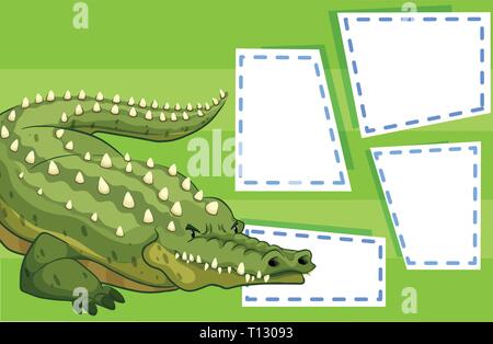 Ein Krokodil auf leeren Hinweis Abbildung Stock Vektor