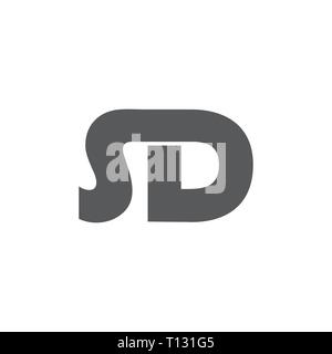 Buchstaben sd einfache Linie verknüpft Logo Stock Vektor