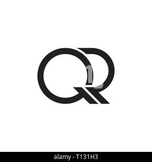 Buchstaben qr einfache geometrische Linie logo Vektor Stock Vektor