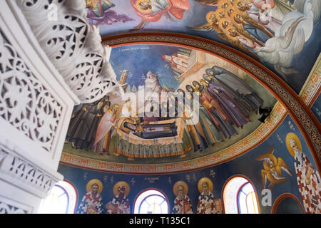 Die Anhöhe Agios Nektarios Kirche auf der Insel Ägina, Griechenland Stockfoto