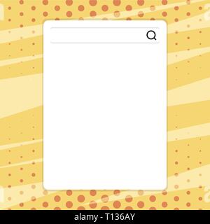 Suche Bar mit Lupe Foto auf Leere vertikale weiße Screen Design business Leere Vorlage isoliert Minimalistische Grafik layout Vorlage Stock Vektor
