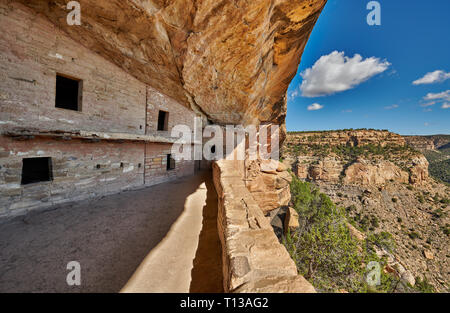 Balkon House, Cliff dwellings in Mesa-Verde-Nationalpark, UNESCO-Weltkulturerbe, Colorado, USA, Nordamerika Stockfoto