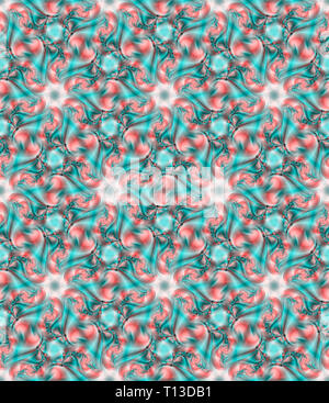 Nahtlose Fraktale Blume Muster, Türkis. Bunte Wand - Papier für Ihr Design. Stockfoto