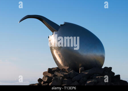 Die Jet-Nest Denkmal am Flughafen Keflavik, Reykjavik, Island Stockfoto