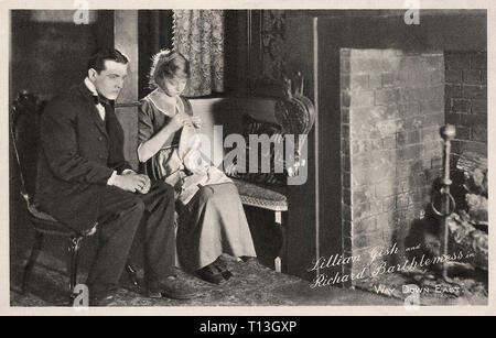 Werbemittel Fotografie von Lillian Gish und Richard Barthelmess in der Weise unten nach Osten (1920) - stummfilmzeit Stockfoto