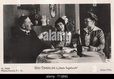 Werbemittel Fotografie von Ossi Oswalda in Ossis Tagebuch (1917) - stummfilmzeit Stockfoto